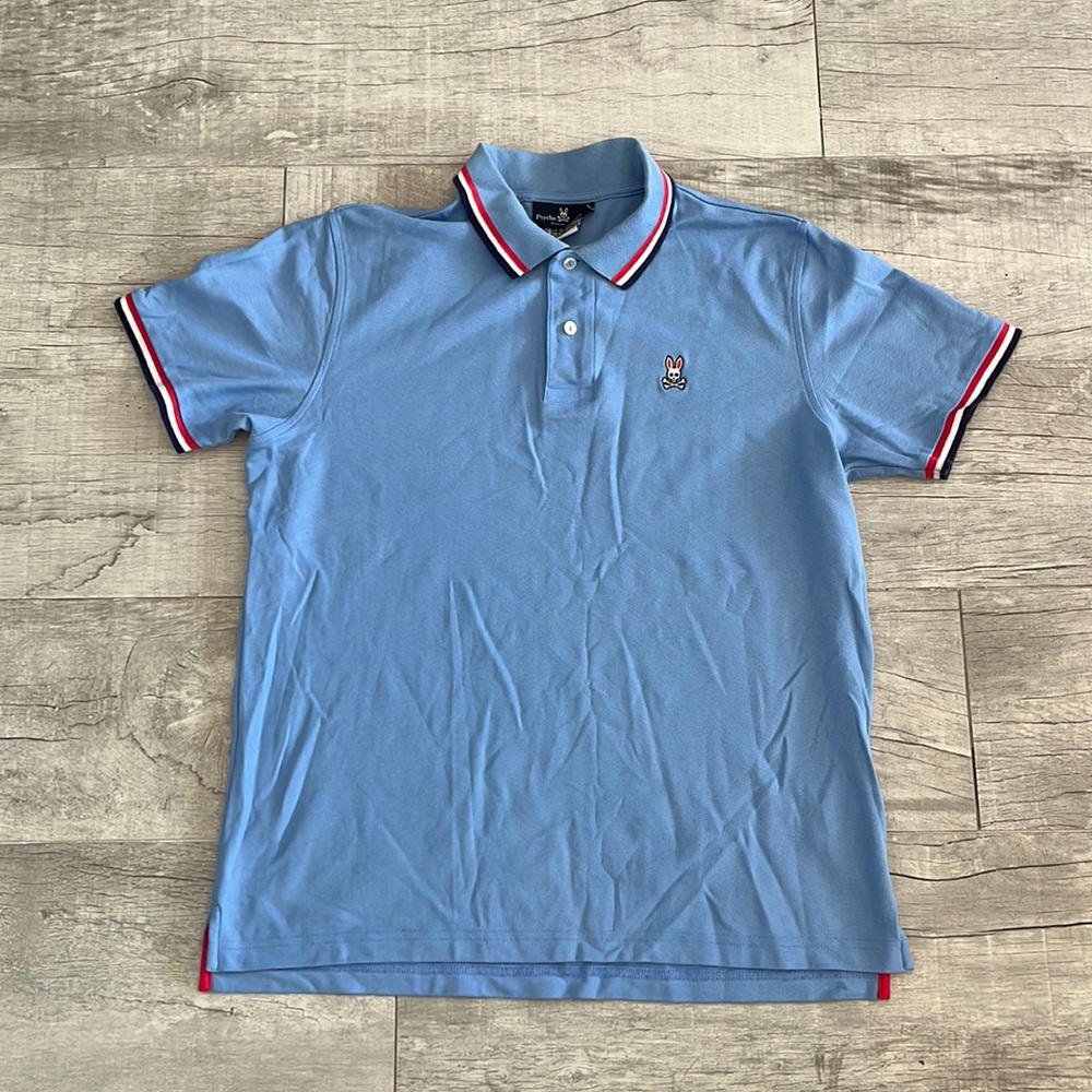 Psycho Bunny Mens Blue Short Sleeve Polo Shirt Size M (5)